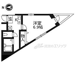 スペシャリー丸太町 1Kの間取図画像
