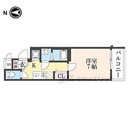 アドバンス京都烏丸町 1Kの間取図画像