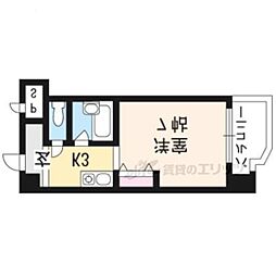 ホープ堀川 1Kの間取図画像