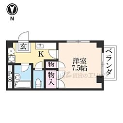 みそのハイツ 1Kの間取図画像