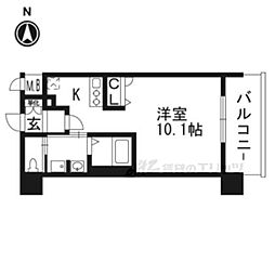 アクアプレイス京都西院 1Kの間取図画像