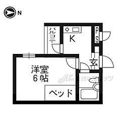御幸町ハイツ 1Kの間取図画像