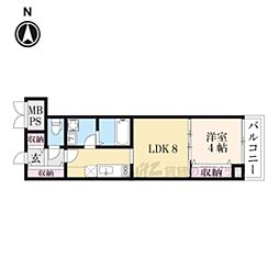 Crystalgarden 1LDKの間取図画像
