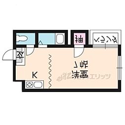 みやびハイツ ワンルームの間取図画像