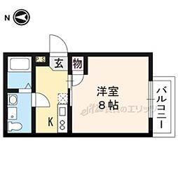 フラッティ一条智恵光院 1Kの間取図画像