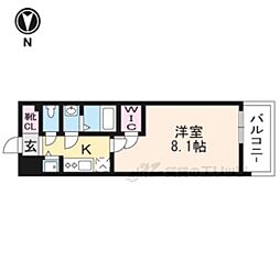 エスリード京都梅小路 1Kの間取図画像