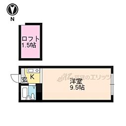 ウタノマンション 1Kの間取図画像