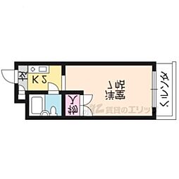 クロスキューブ 1Kの間取図画像