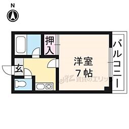 アヴニールK 1Kの間取図画像