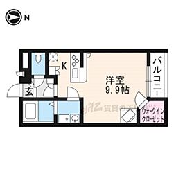 レオパレス罧原 ワンルームの間取図画像