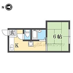 田渕マンション 1Kの間取図画像