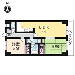カリオン大町 2LDKの間取図画像