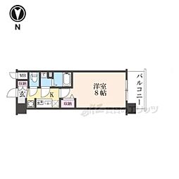 京都市南区東九条南石田町マンション 1Kの間取図画像