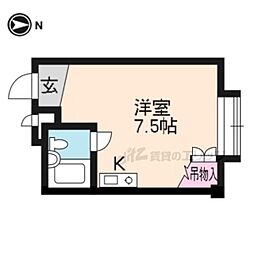ハイツ八勘 ワンルームの間取図画像