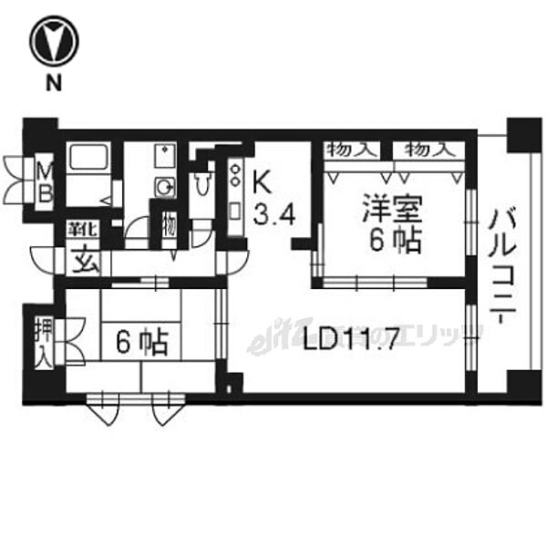 京都府京都市下京区油小路通四条下る石井筒町(賃貸マンション2LDK・3階・63.37㎡)の写真 その2