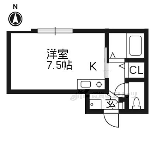 京都府京都市右京区西京極下沢町(賃貸アパート1K・2階・19.87㎡)の写真 その2