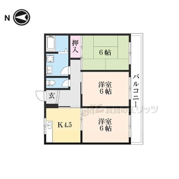 エクシード西大津 202｜滋賀県大津市錦織３丁目(賃貸マンション3DK・2階・50.05㎡)の写真 その2