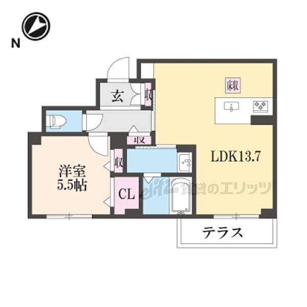 滋賀県彦根市河原２丁目(賃貸マンション1LDK・1階・46.20㎡)の写真 その2