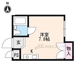ヴィラマツシゲ ワンルームの間取図画像