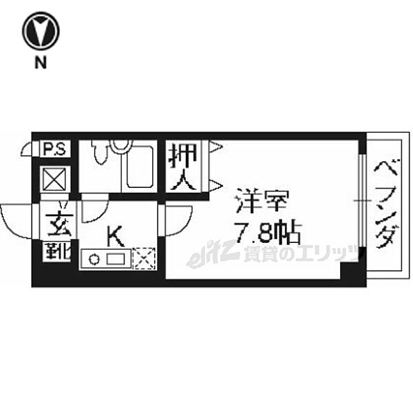 京都府京都市右京区西院北矢掛町(賃貸マンション1K・2階・21.60㎡)の写真 その2