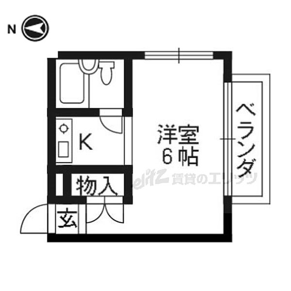 京都府京都市山科区北花山中道町(賃貸マンション1K・3階・16.50㎡)の写真 その2