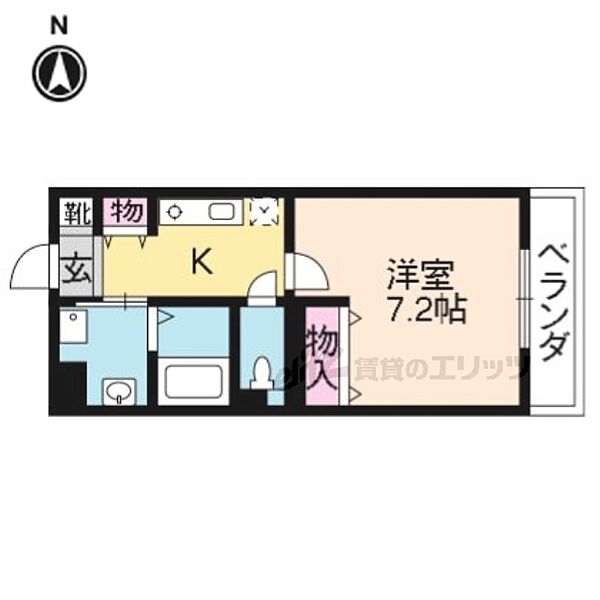 コテージタケダ 403｜京都府京都市伏見区竹田中川原町(賃貸マンション1K・4階・27.30㎡)の写真 その2