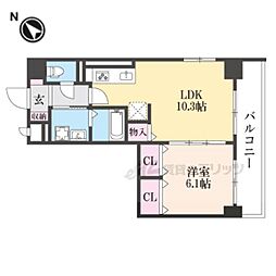 JR東海道・山陽本線 守山駅 徒歩25分の賃貸マンション 5階1LDKの間取り