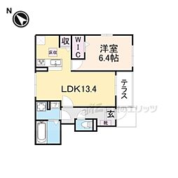 JR東海道・山陽本線 瀬田駅 徒歩24分の賃貸アパート 1階1LDKの間取り