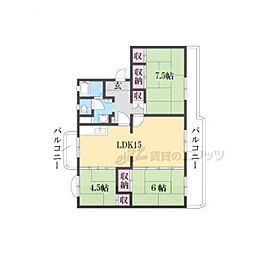 JR東海道・山陽本線 瀬田駅 徒歩23分の賃貸マンション 2階3LDKの間取り