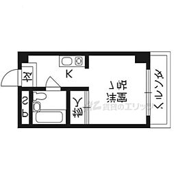 サンライフ88 3階ワンルームの間取り