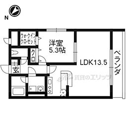 JR東海道・山陽本線 瀬田駅 徒歩26分の賃貸マンション 1階1LDKの間取り