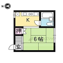 コーポアリス 1Kの間取図画像