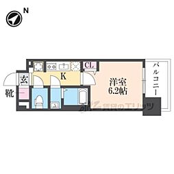 プレサンス大津京町ヴェリス 1Kの間取図画像