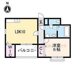 阪急京都本線 大宮駅 徒歩8分の賃貸アパート 1階1LDKの間取り