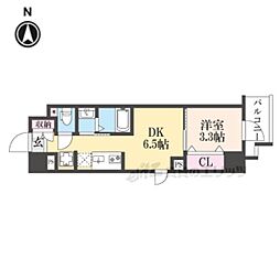 阪急京都本線 大宮駅 徒歩4分の賃貸マンション 3階1DKの間取り