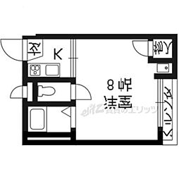寺前ハイツ 1Kの間取図画像