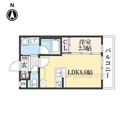 ESTRUTHKYOTOII 1LDKの間取図画像