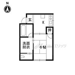 ハイツ豊園 1Kの間取図画像