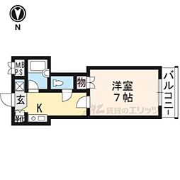 エステムコート御所南 1Kの間取図画像