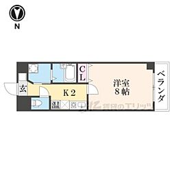 悠々館アペルト・スパシオ 1Kの間取図画像