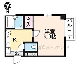 エデン御池 1Kの間取図画像