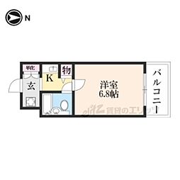 ダイアパレス京都・祇園 1Kの間取図画像