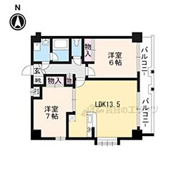 アンシャンテ 2LDKの間取図画像