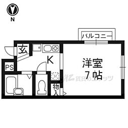 ヴィヨーム京都御所東 1Kの間取図画像