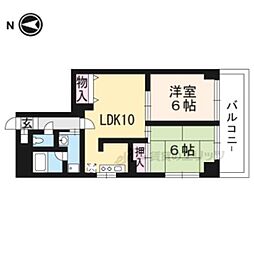 Uresidence二条城 2LDKの間取図画像