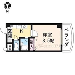 天神川林マンション 1Kの間取図画像