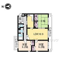 パインフィールド桂 3LDKの間取図画像