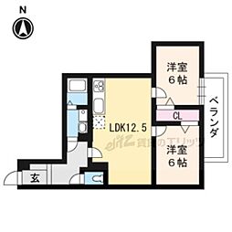鳥羽エクセレント 2LDKの間取図画像