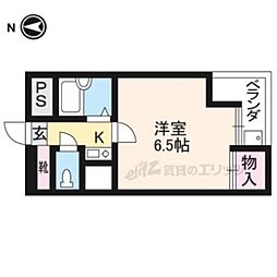 ヴィラ六基 1Kの間取図画像