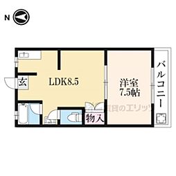 マンションまるせき 1DKの間取図画像